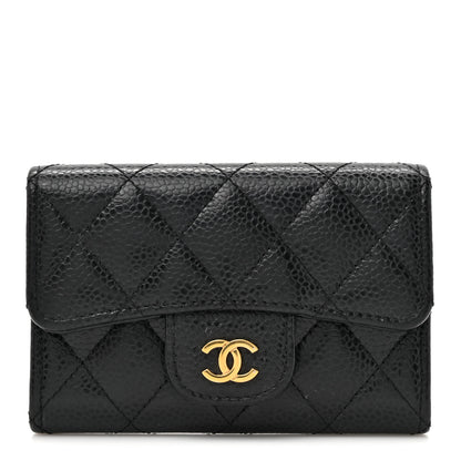 Chanel Caviar Quilted Flap Card Holder Wallet Black 1 of 7