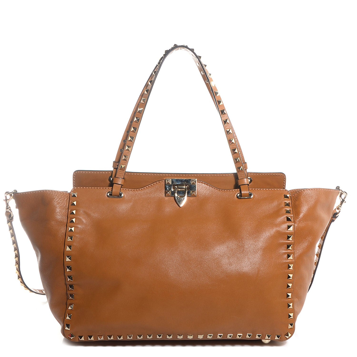 Valentino Garavani Vitello Medium Rockstud Tote Beige 1 of 11