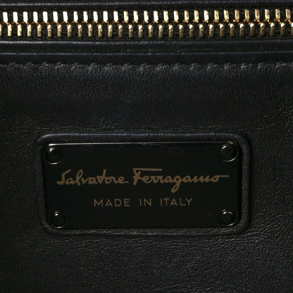 Salvatore Ferragamo Calfskin Nylon Suzanna Gancini Satchel Black 6 of 9