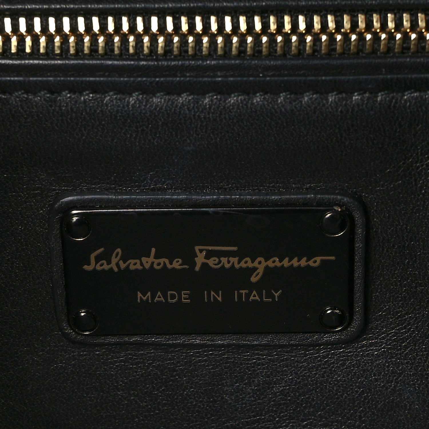Salvatore Ferragamo Calfskin Nylon Suzanna Gancini Satchel Black 6 of 9