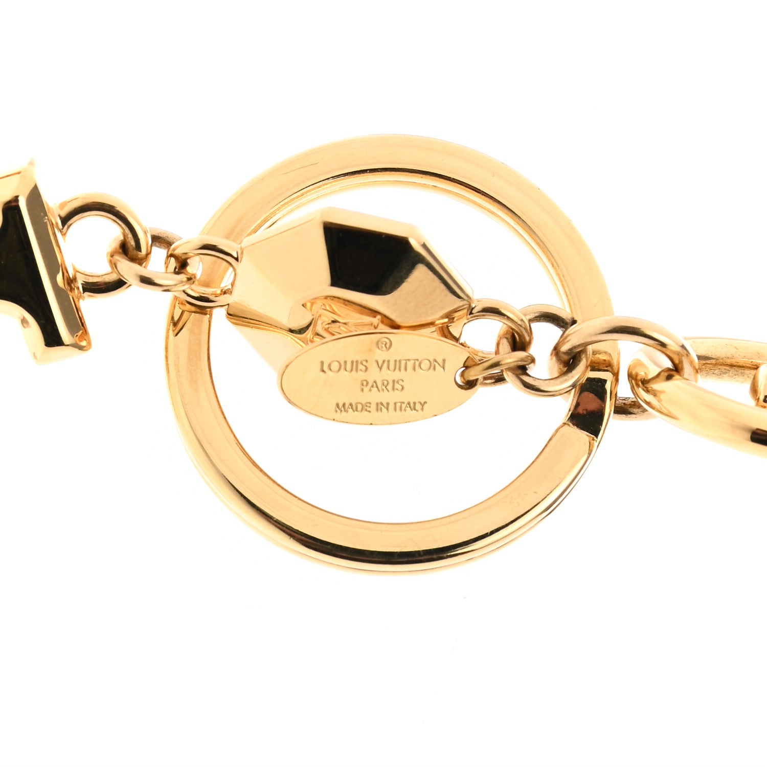 Louis Vuitton Metal LV Facettes Bag Charm Key Holder Gold 3 of 4
