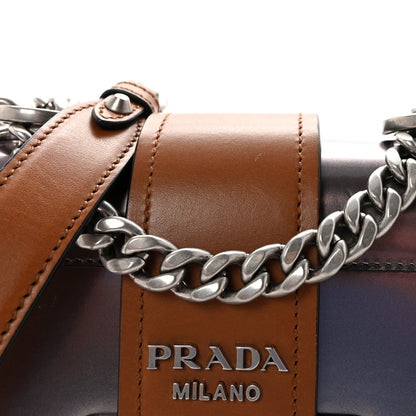Prada Metallic Vitello Calfskin Cahier Bag Ferro Cuoio 7 of 9