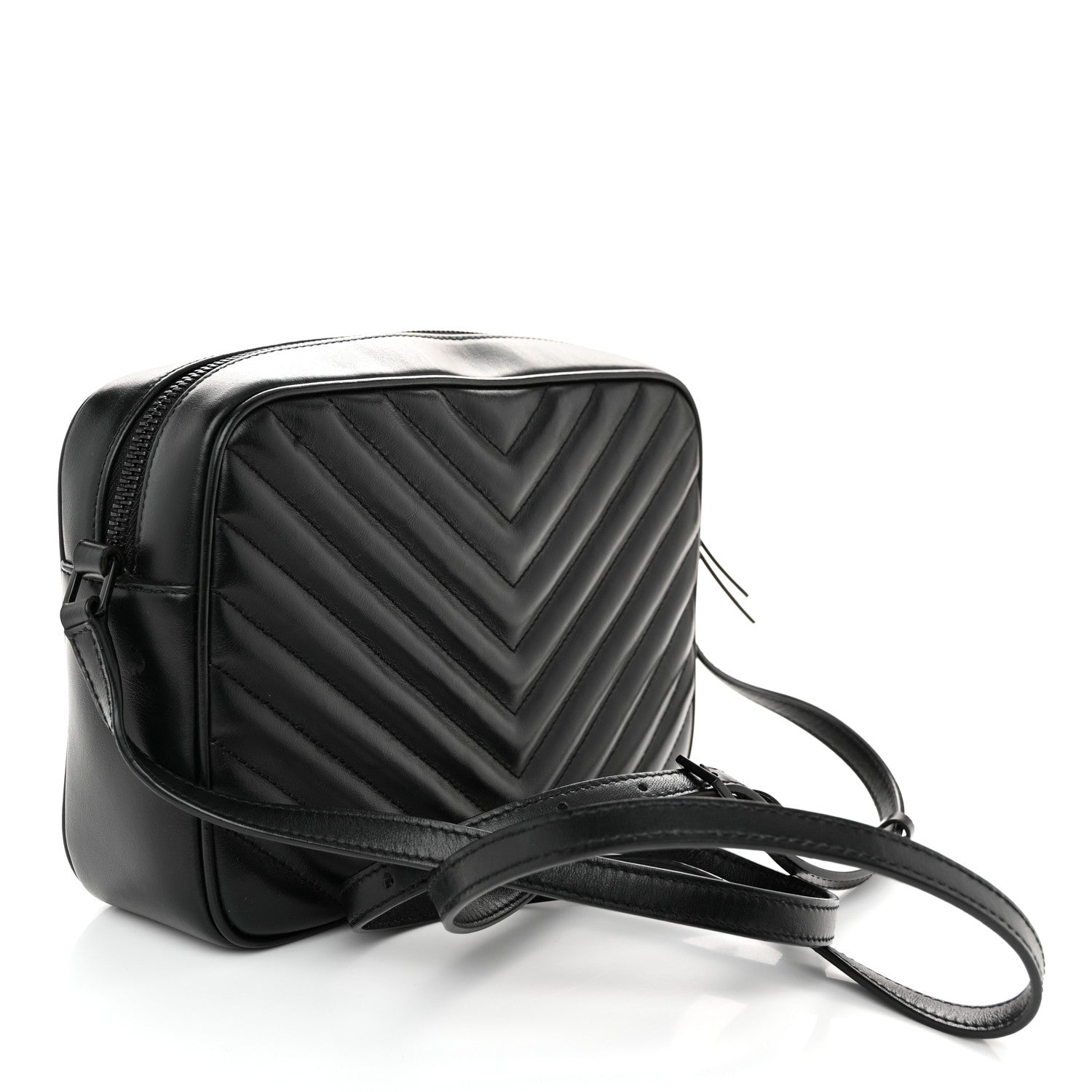 Saint Laurent Calfskin Matelasse Monogram Monochrome Lou Camera Bag Black 3 of 10