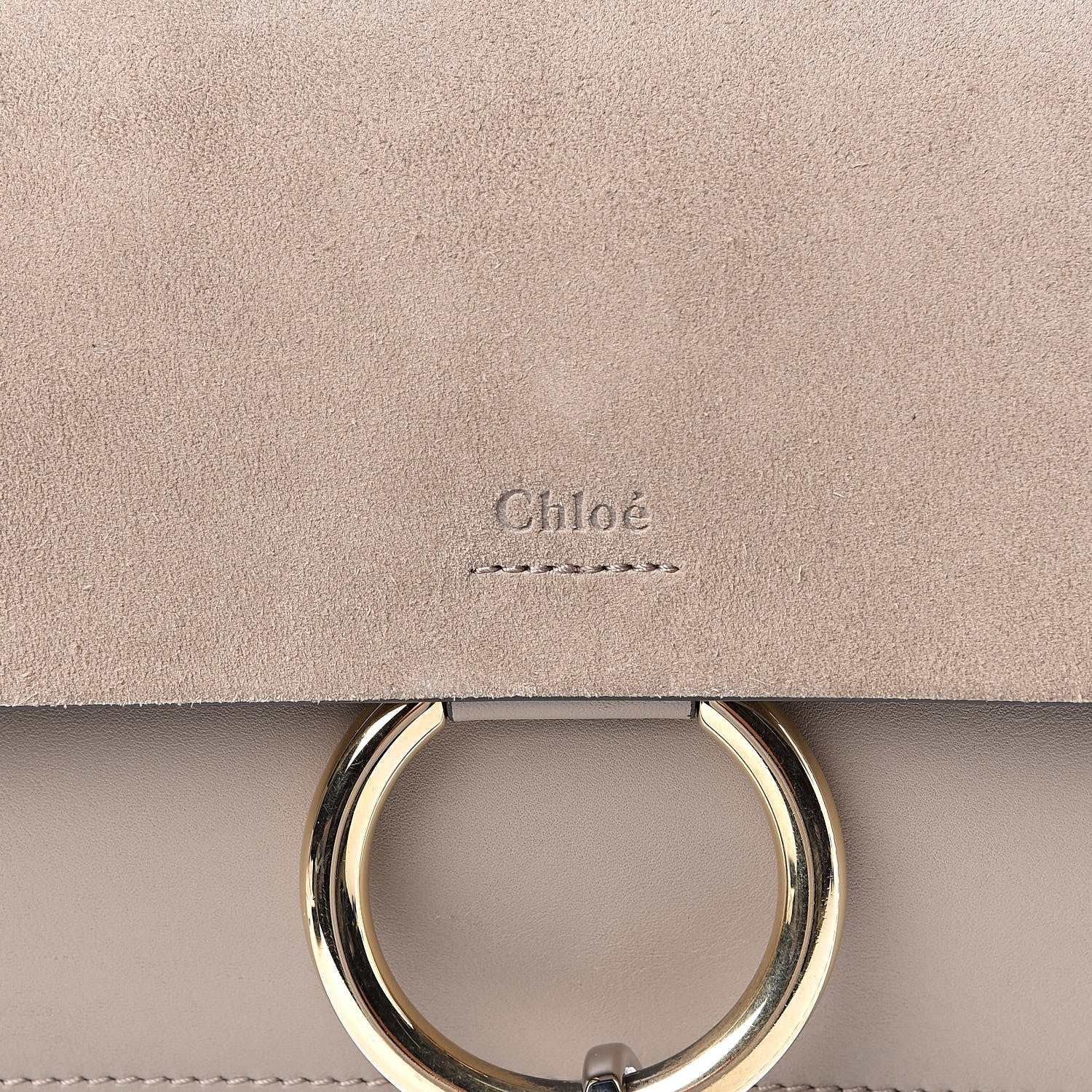 Chloe Suede Calfskin Small Faye Shoulder Bag Motty Grey 11 of 11