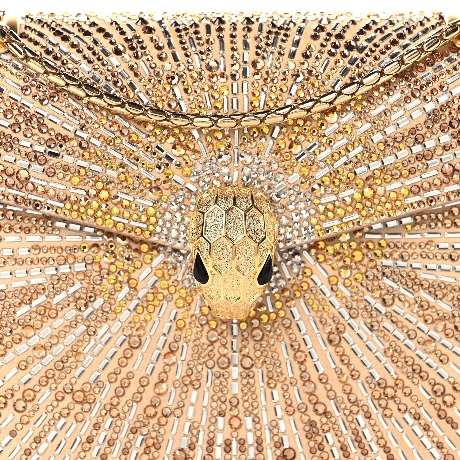 Bulgari Suede Crystal Embellished Serpenti Forever Small Day-to-Night Crossbody Bag Gold Multicolor 8 of 11