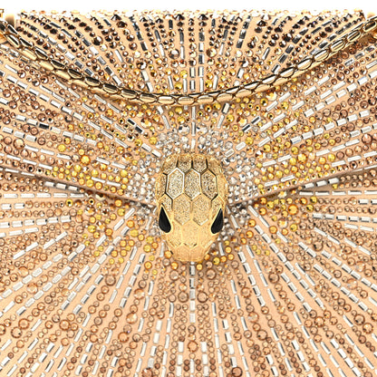 Bulgari Suede Crystal Embellished Serpenti Forever Small Day-to-Night Crossbody Bag Gold Multicolor 8 of 11