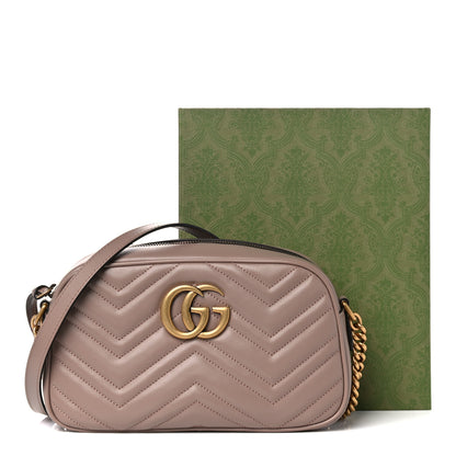 Gucci Calfskin Matelasse Small GG Marmont Chain Shoulder Bag Porcelain Rose 11 of 11