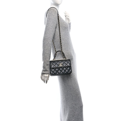 Chanel Lambskin Quilted Mini Trendy CC Dual Handle Flap Bag Black 2 of 11