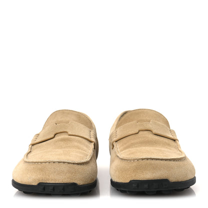 Hermes Suede Calfskin Womens Lazy Loafers 39 Beige Sable 3 of 12