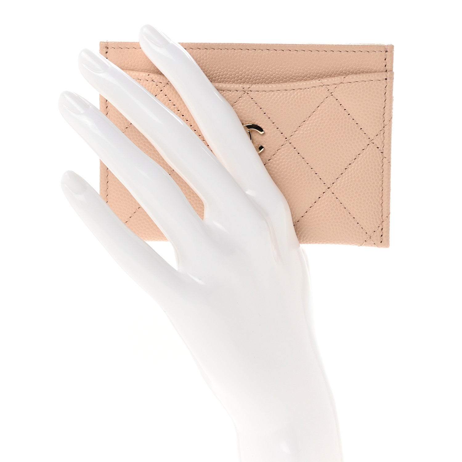 Chanel Caviar Quilted Card Holder Light Beige 2 of 9