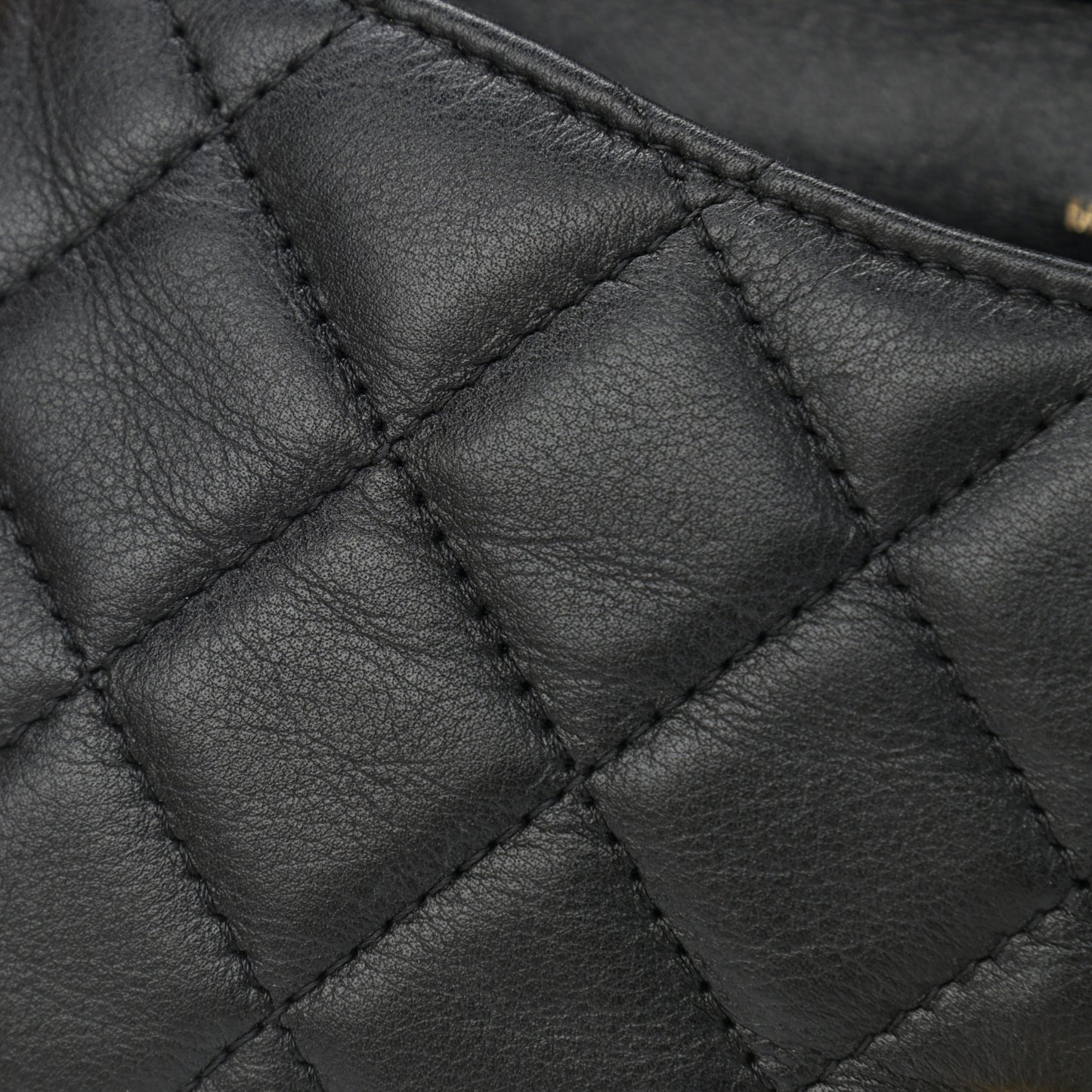 Calfskin Quilted Coco Mail Clutch With Chain Black