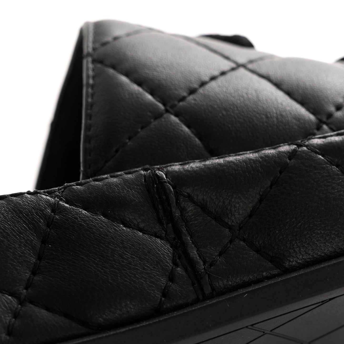 Lambskin Quilted CC Mules Sandals 35 Black
