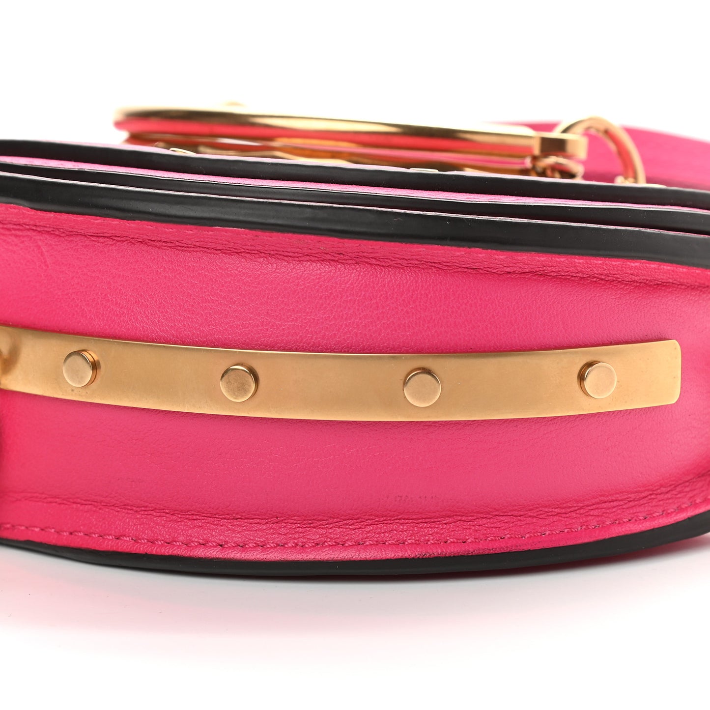 Calfskin Small Nile Bracelet Minaudiere Bag Fuchsia Rose