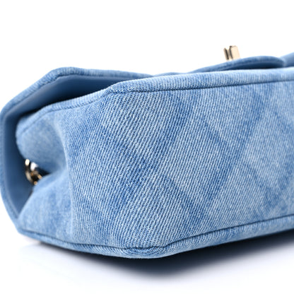Chanel Denim Quilt Print Mini Rectangular Flap Light Blue 7 of 9