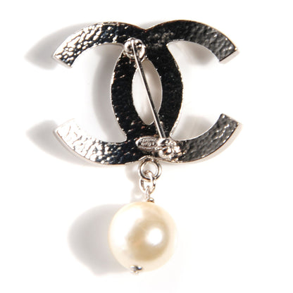 Chanel Pearl CC Drop Brooch Silver 3 of 4
