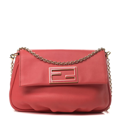Fendi Vitello Flamingo Enamel Fendista Pouchette Crossbody Rosa Exstasy 1 of 10