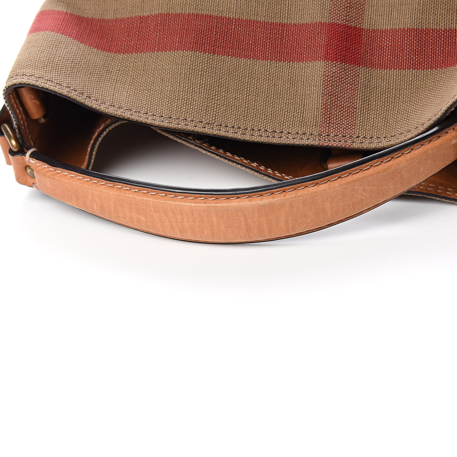 Burberry Canvas Mega Check Medium Ashby Hobo Saddle Brown 12 of 12