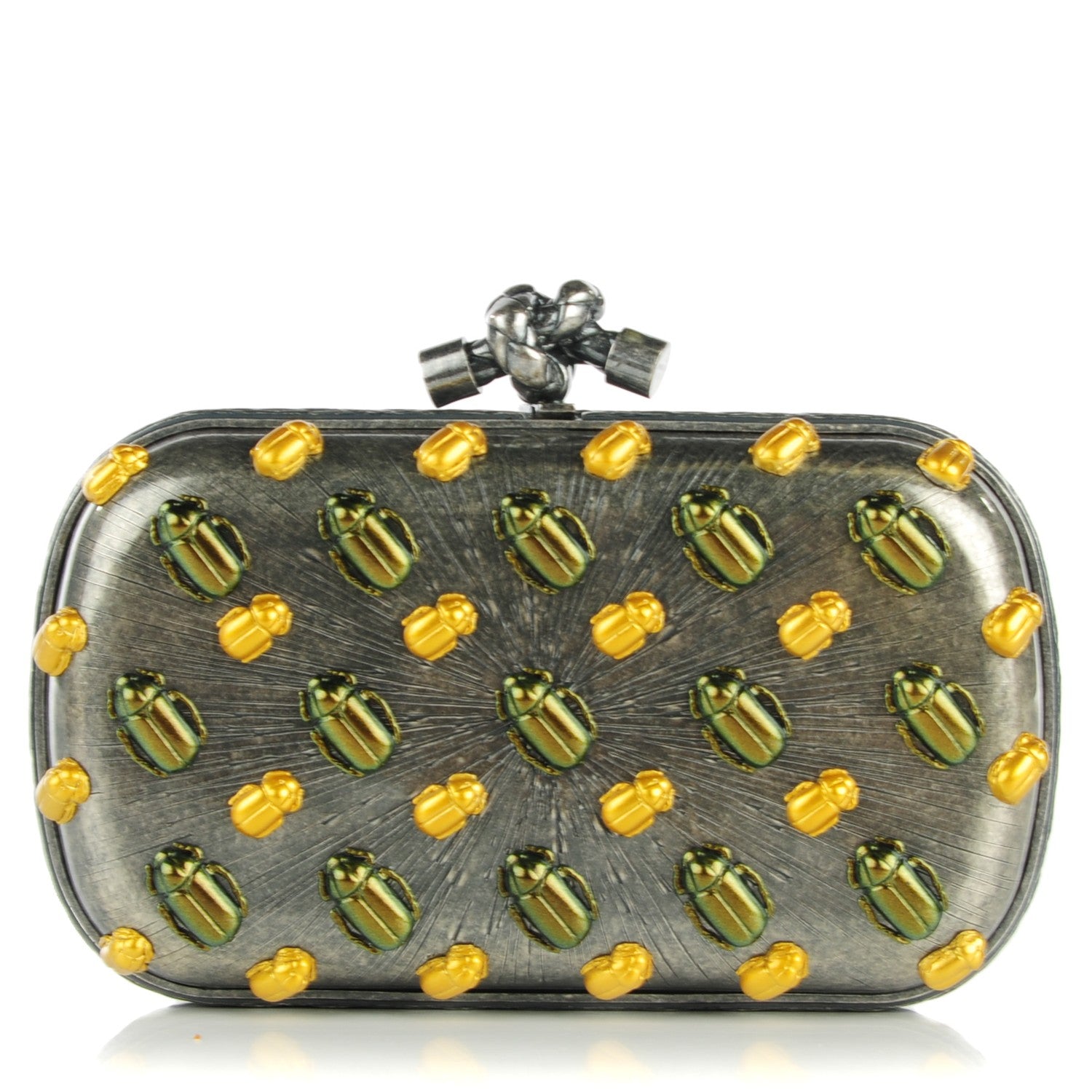 Bottega Veneta Lacquered Scarab Knot Clutch 1 of 7