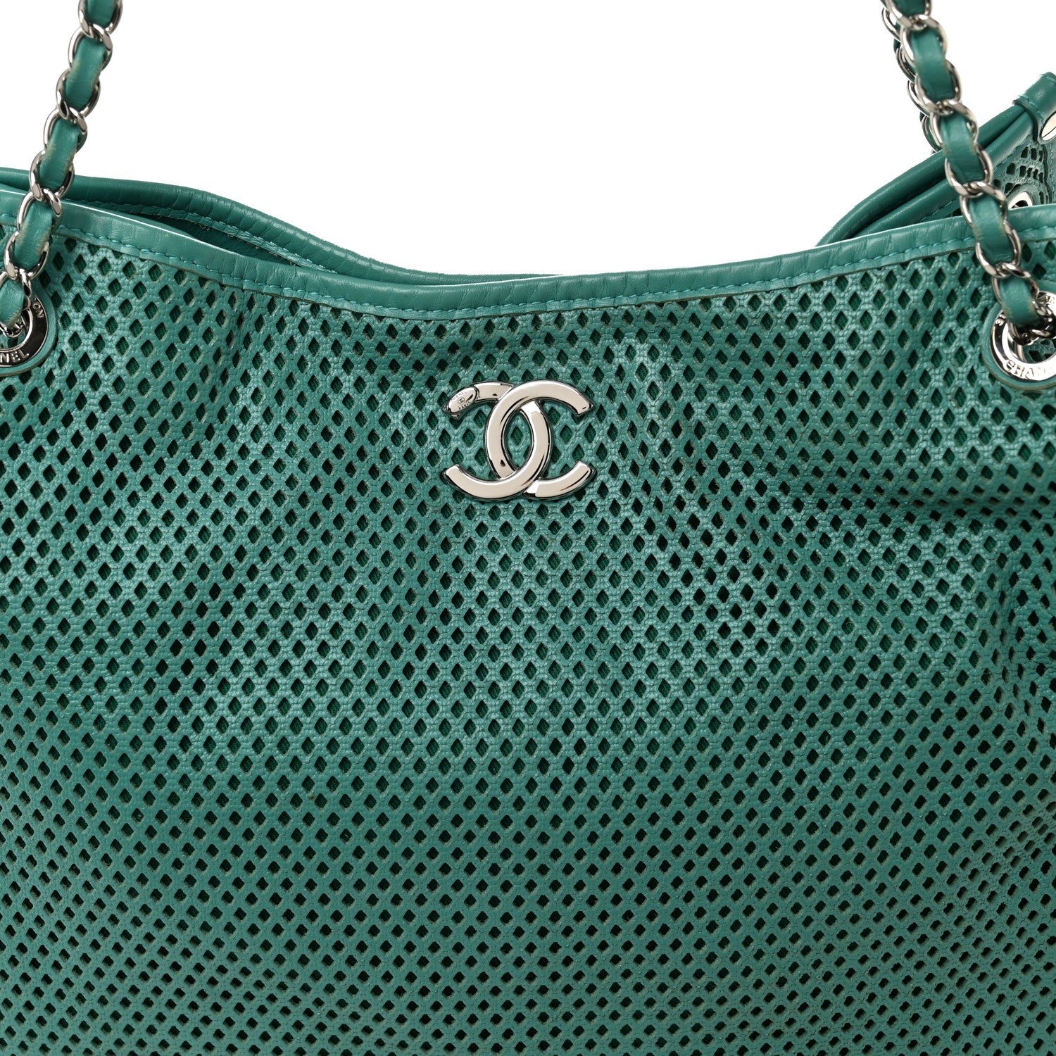 Chanel Calfskin Perforated Up In The Air Tote Green 8 of 10