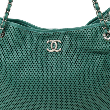 Chanel Calfskin Perforated Up In The Air Tote Green 8 of 10