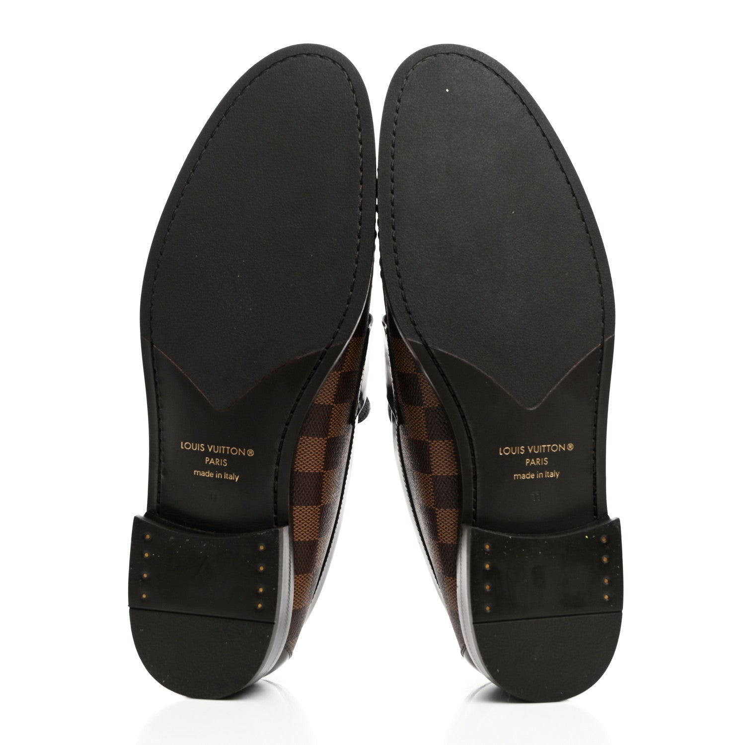 Louis Vuitton Damier Ebene Calfskin Mens Major Loafers 11 5 of 8