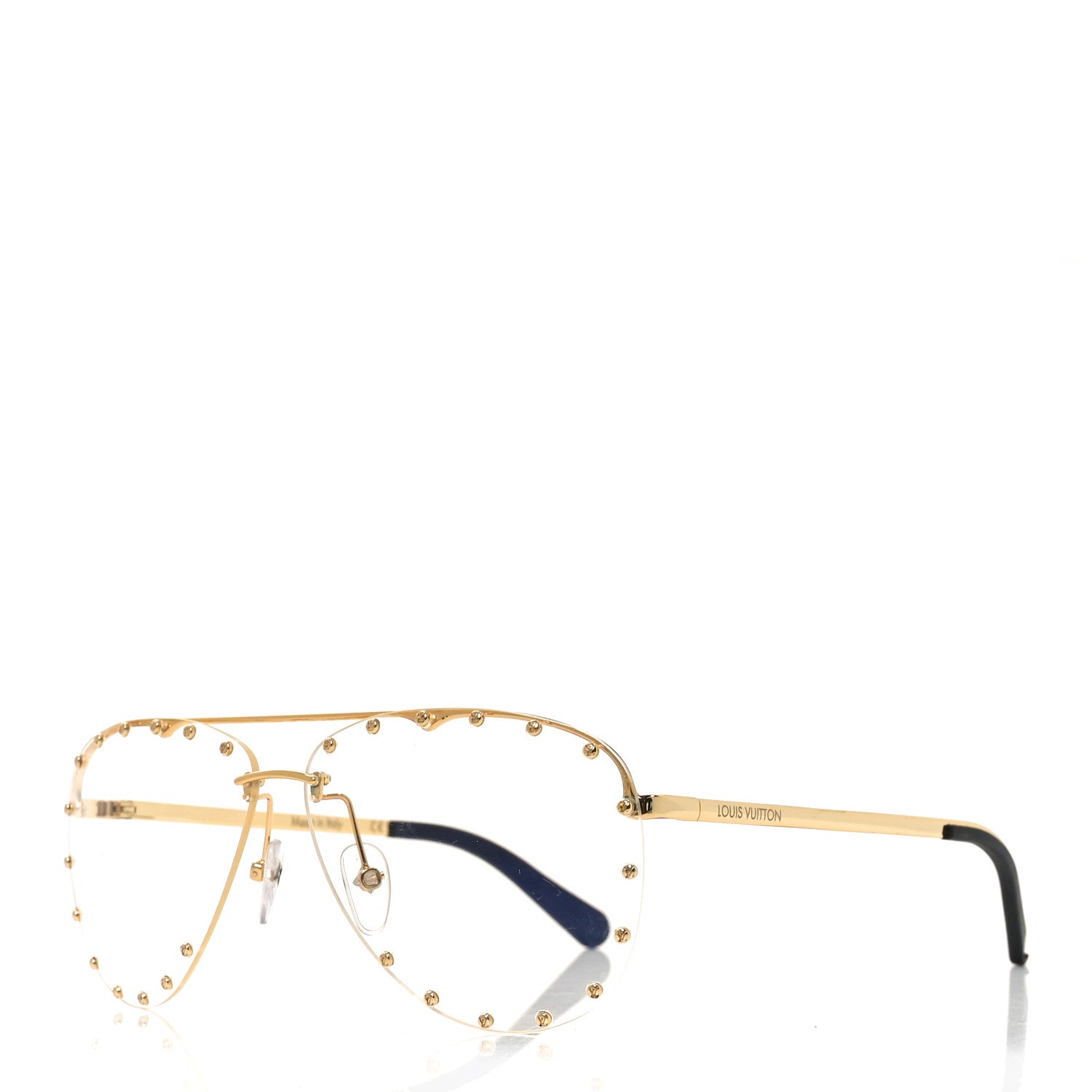 Louis Vuitton Metal The Party Aviator Anti Blue Sunglasses Z0997W Gold 1 of 7