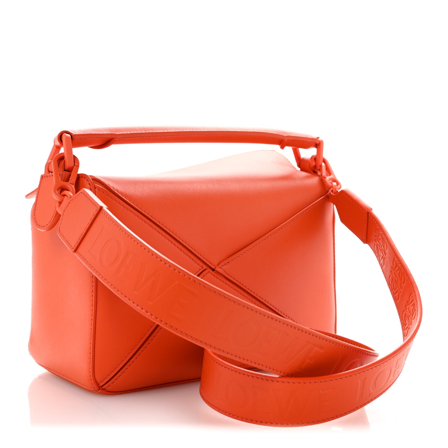 Satin Calfskin Small Puzzle Bag Orange