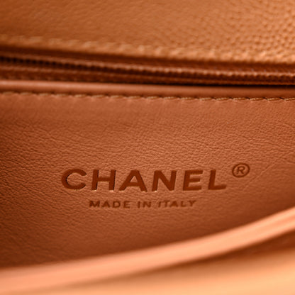 Chanel Caviar Quilted Mini Coco Chain Handle Flap Dark Beige 6 of 14