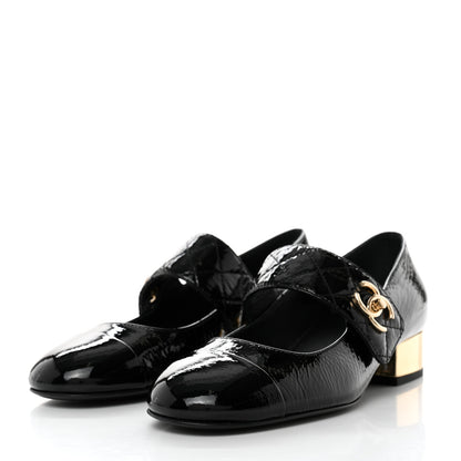 Chanel Patent Goatskin Cap Toe Mary Janes 38.5 Black 3 of 11