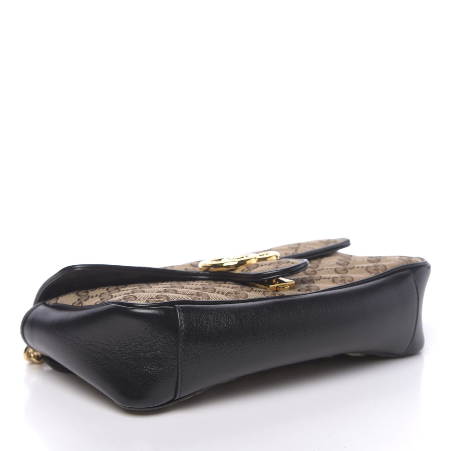 Monogram Matelasse Diagonal Small GG Marmont Shoulder Bag Beige Black