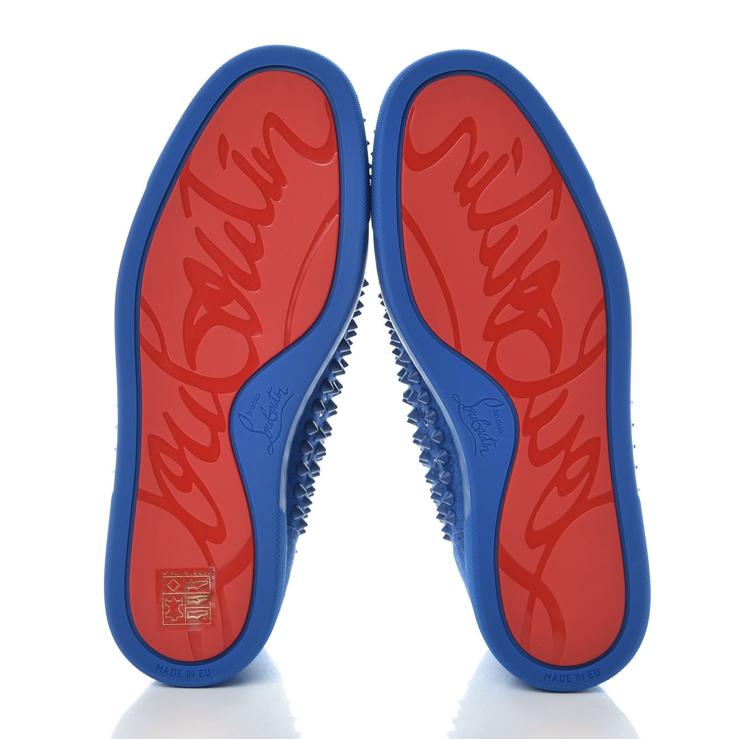 Christian Louboutin Suede Mens Louis Spikes Flat Sneakers 39 Azzurro 5 of 11
