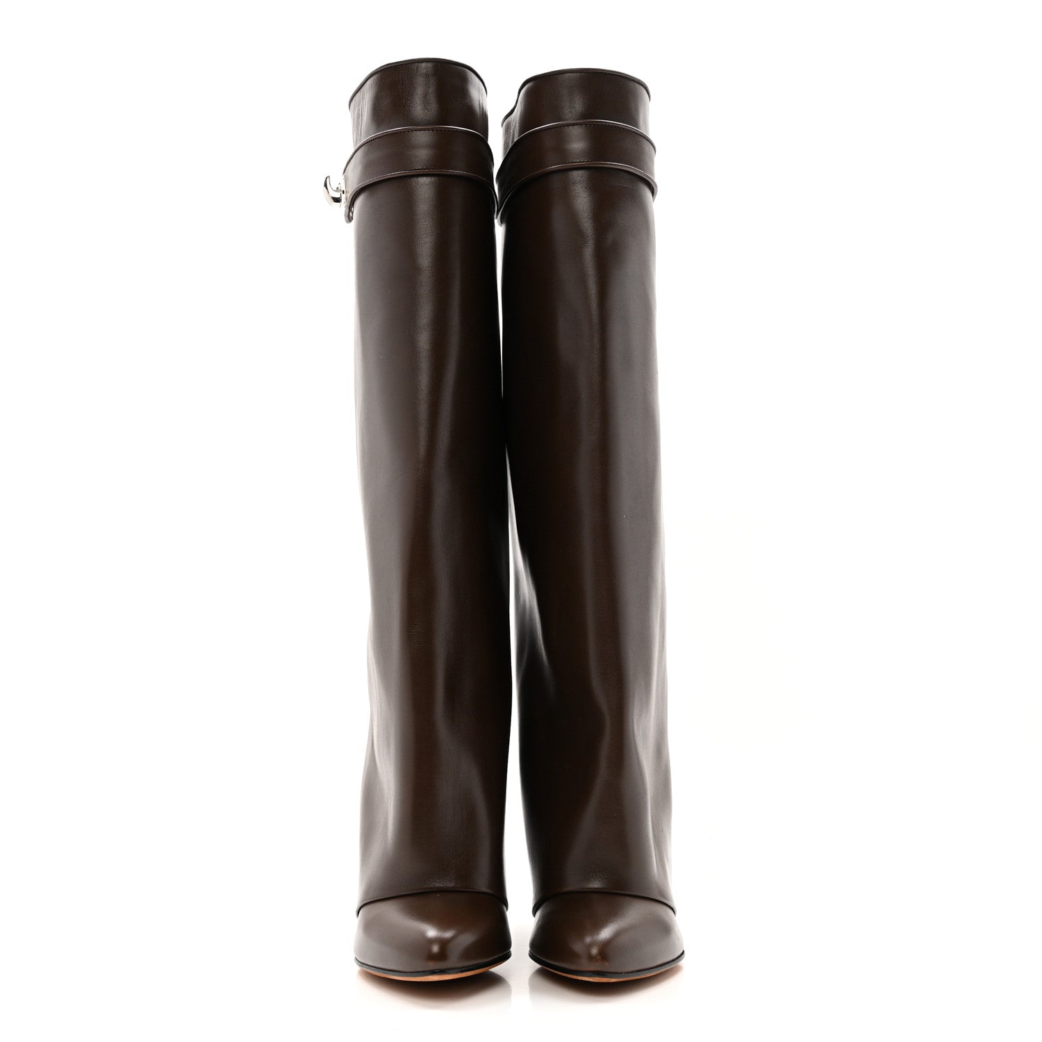 Givenchy Calfskin Shark Lock Pant Boots 37 Marron Fonce 1792714