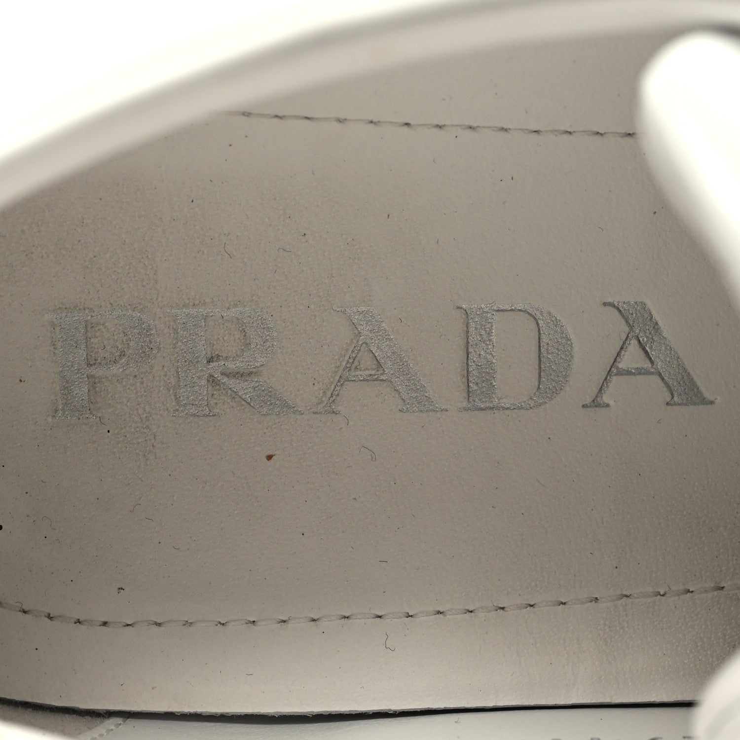 Prada Spazzolato Rois Metal Triangle Logo 25mm Sneakers 37 White Cobalto 9 of 10
