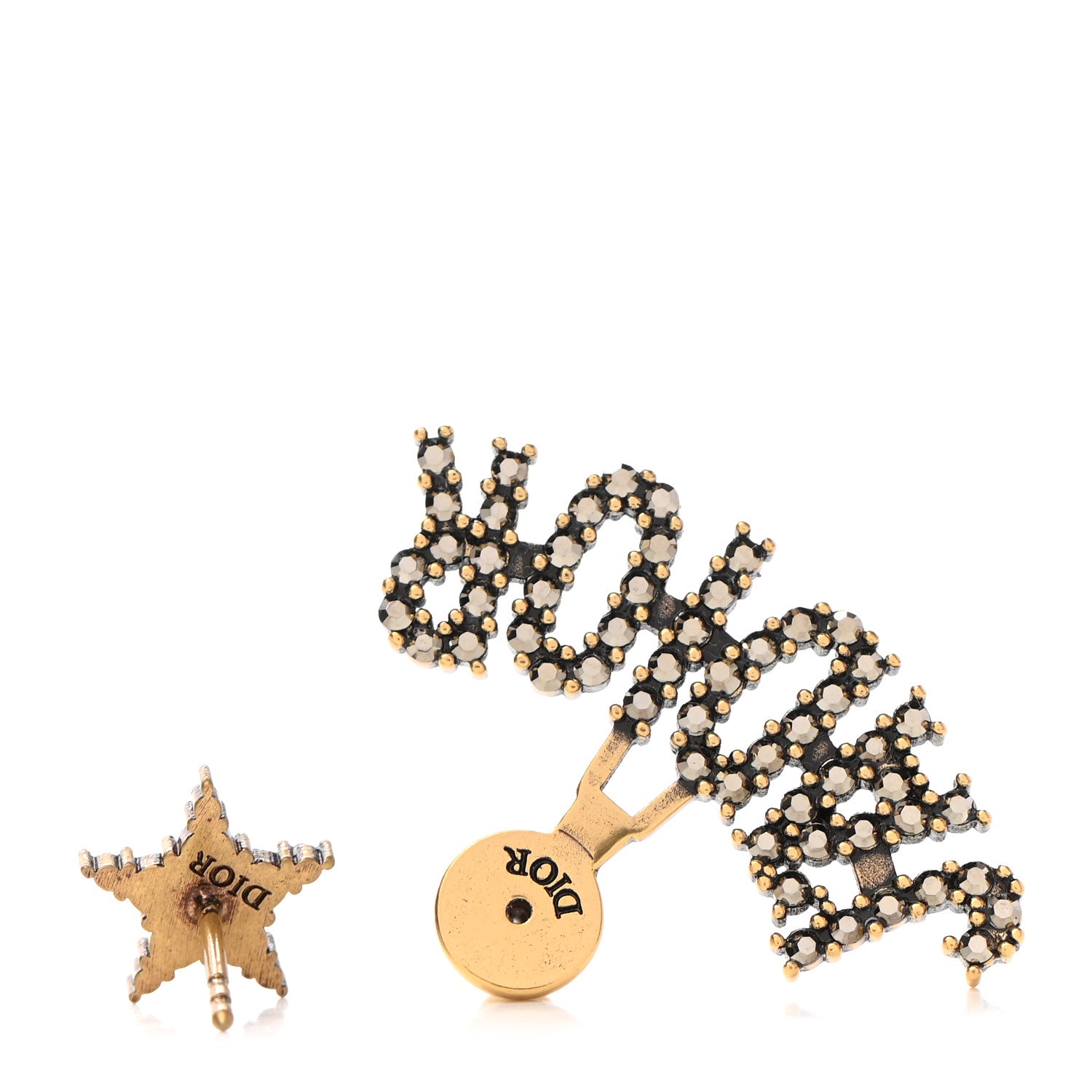 Christian Dior Metal Crystal J'adior Earrings Aged Gold 4 of 4