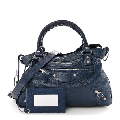 Balenciaga Agneau Giant 12 Silver Hardware Town Bleu Mineral 3 of 11