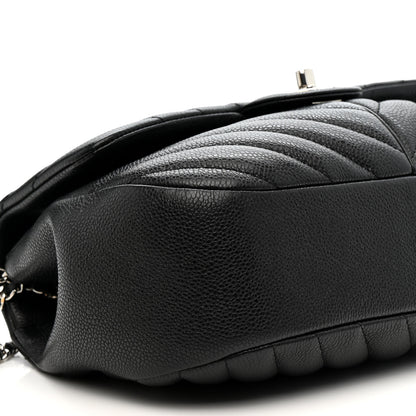 Chanel Caviar Chevron Quilted Puffy CC Flap Black 9 of 10