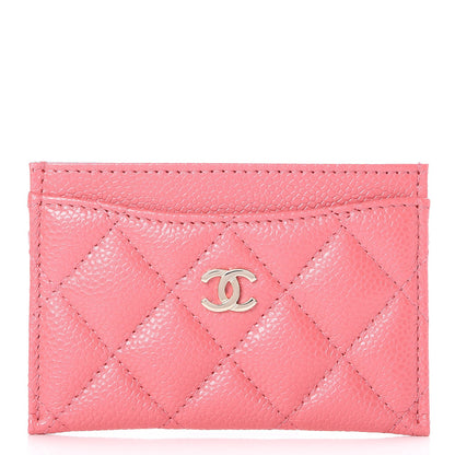Chanel Caviar Quilted Card Holder Pink 1 of 9
