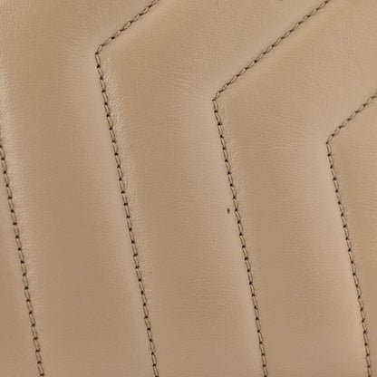 Saint Laurent Calfskin Matelasse Large Loulou Monogram Chain Satchel Dark Beige 11 of 12