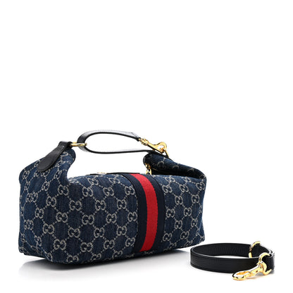 Gucci Denim GG Monogram Web Medium Vanity Blue 3 of 11