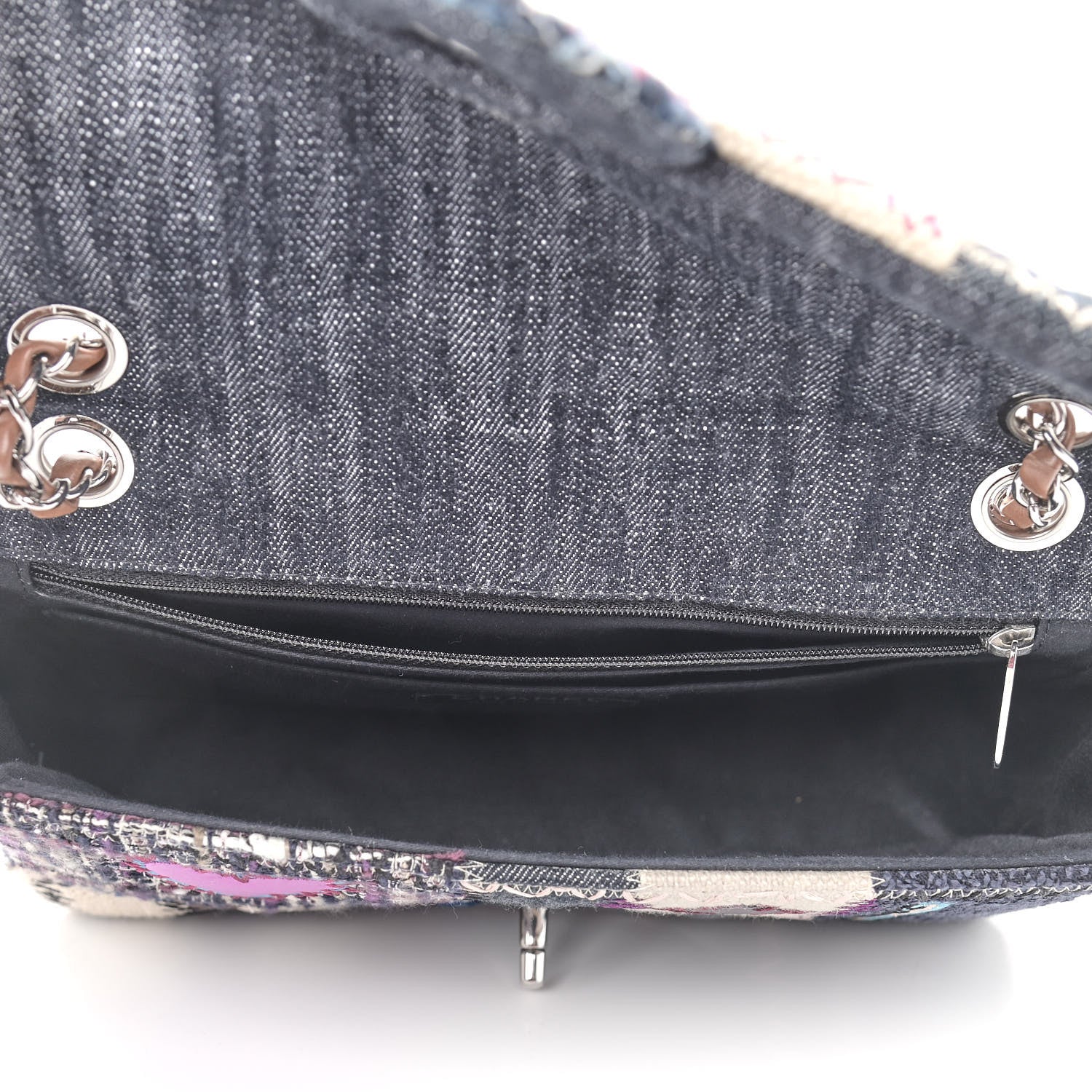 Chanel Denim Tweed Patchwork Medium Single Flap Multicolor 5 of 9