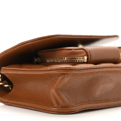 Chanel Caviar Quilted Business Affinity Clutch With Chain Flap Camel 10 of 12