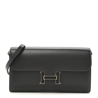 Hermes Box Shiny Alligator Constance Wallet To Go Graphite 2 of 23
