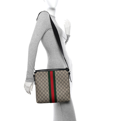 Gucci GG Supreme Monogram Web Messenger Bag Black 2 of 15