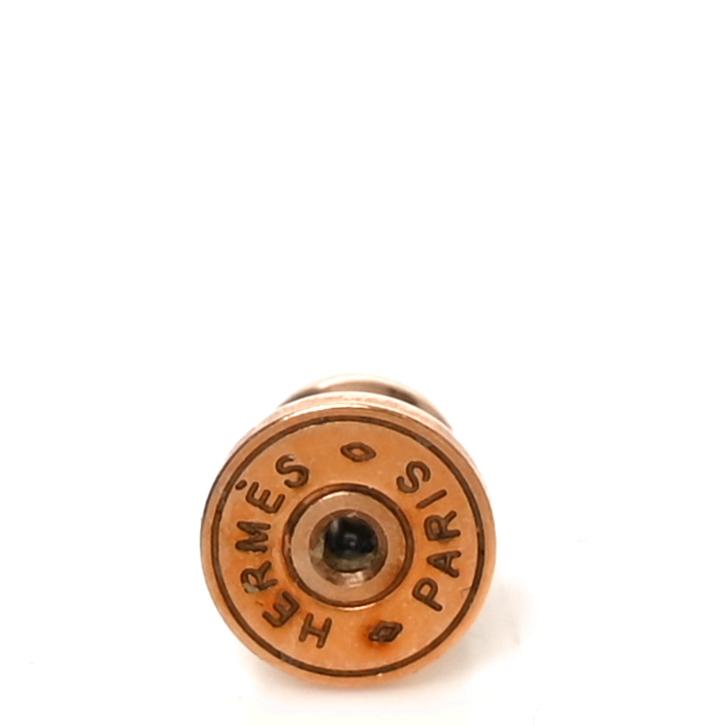 Rose Gold Lacquered Mini Pop H Earrings Marron Glace
