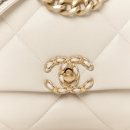 Chanel Lambskin Quilted Medium Chanel 19 Flap Light Beige 8 of 10