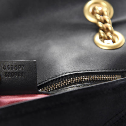 Gucci Velvet Matelasse Marquise Crystals Embroidered Small GG Marmont Shoulder Bag Black 9 of 10