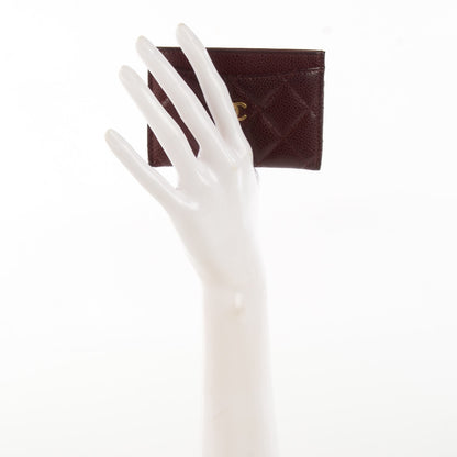 Chanel Caviar Quilted Card Holder Burgundy 2 of 9
