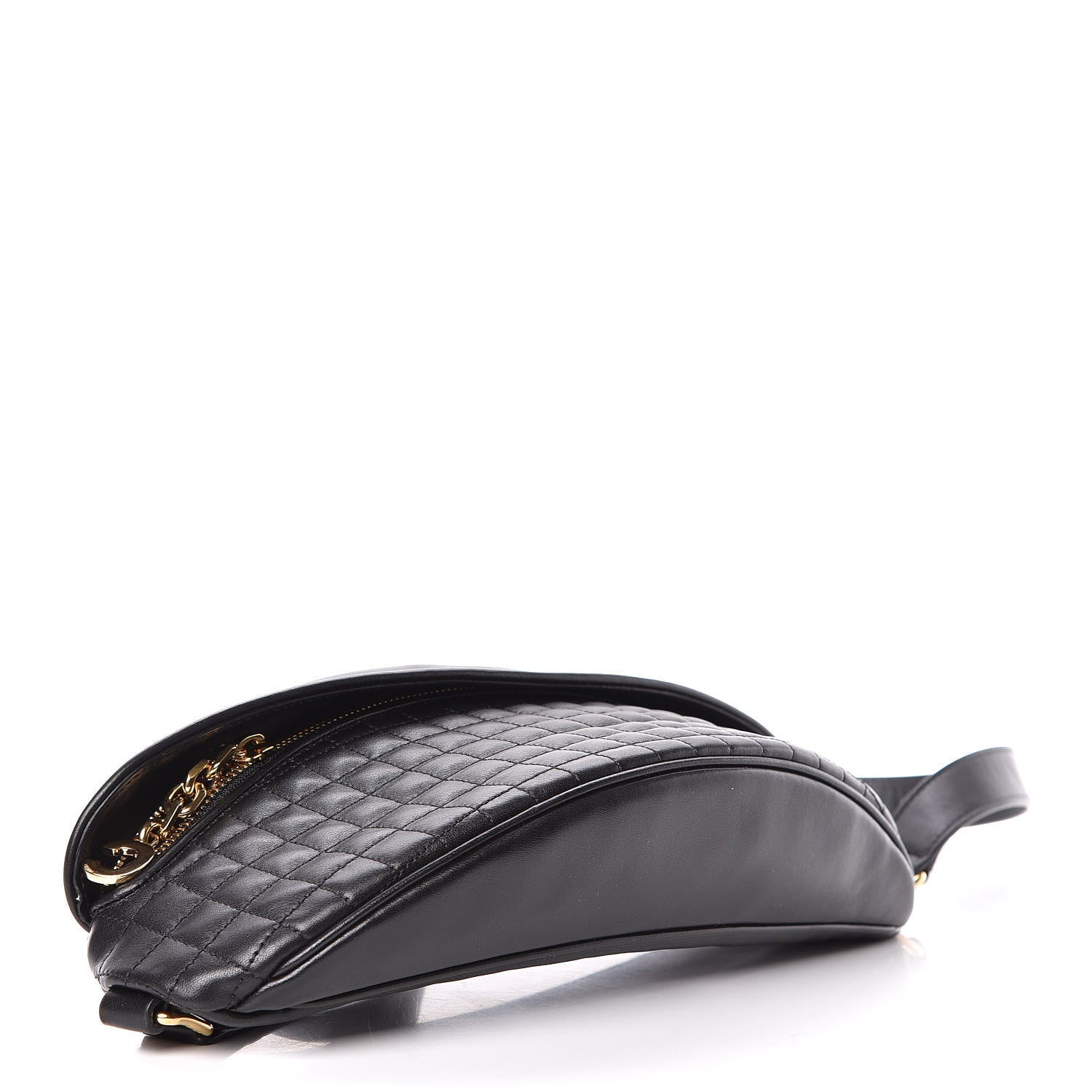 Celine Calfskin Quilted C Charm Belt Bag Black 4 of 9