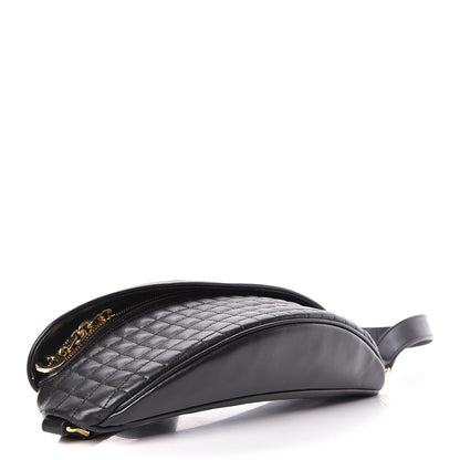 Celine Calfskin Quilted C Charm Belt Bag Black 4 of 9