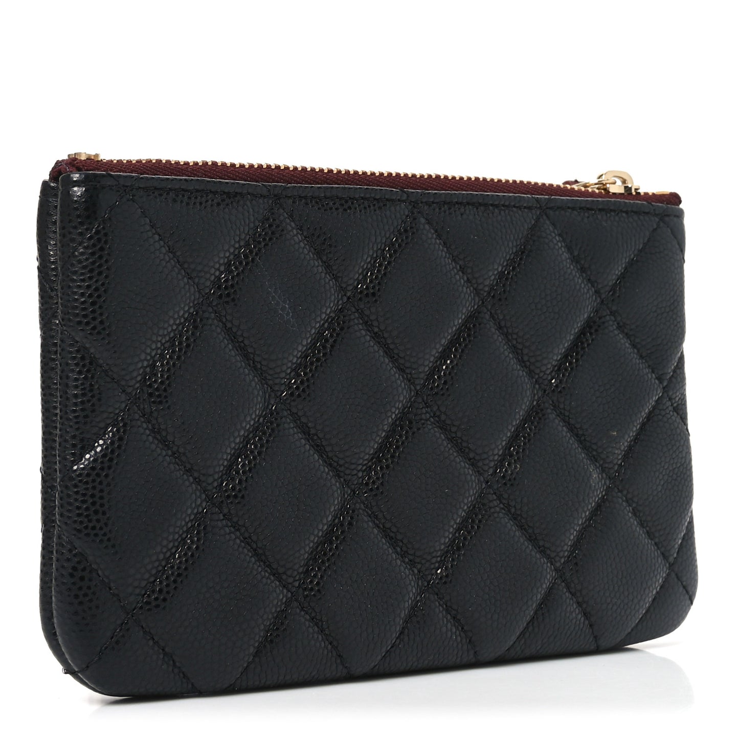 Caviar Quilted Small Cosmetic Case Black